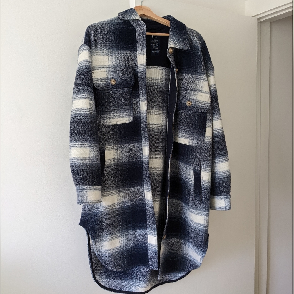 Blue check jacket, never worn